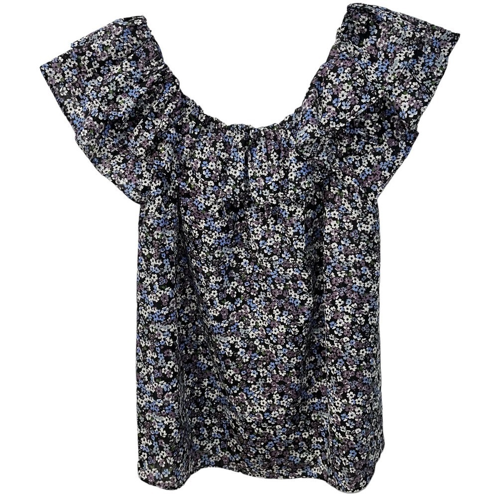 MICHAEL Michael KORS Women’s Top Off-The-Shoulder Ruffle Floral Medium